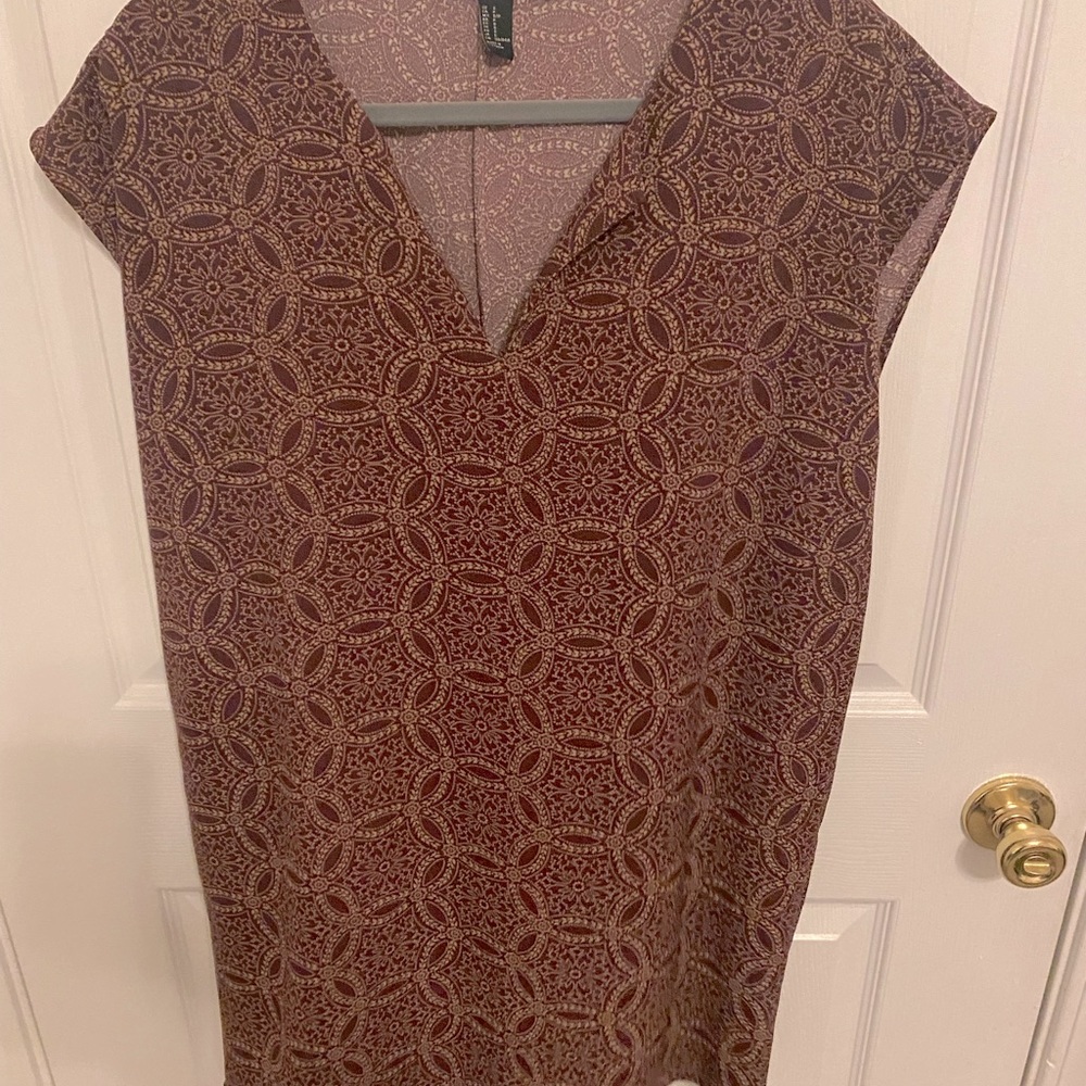 Boxy Abstract print cap sleeve dress